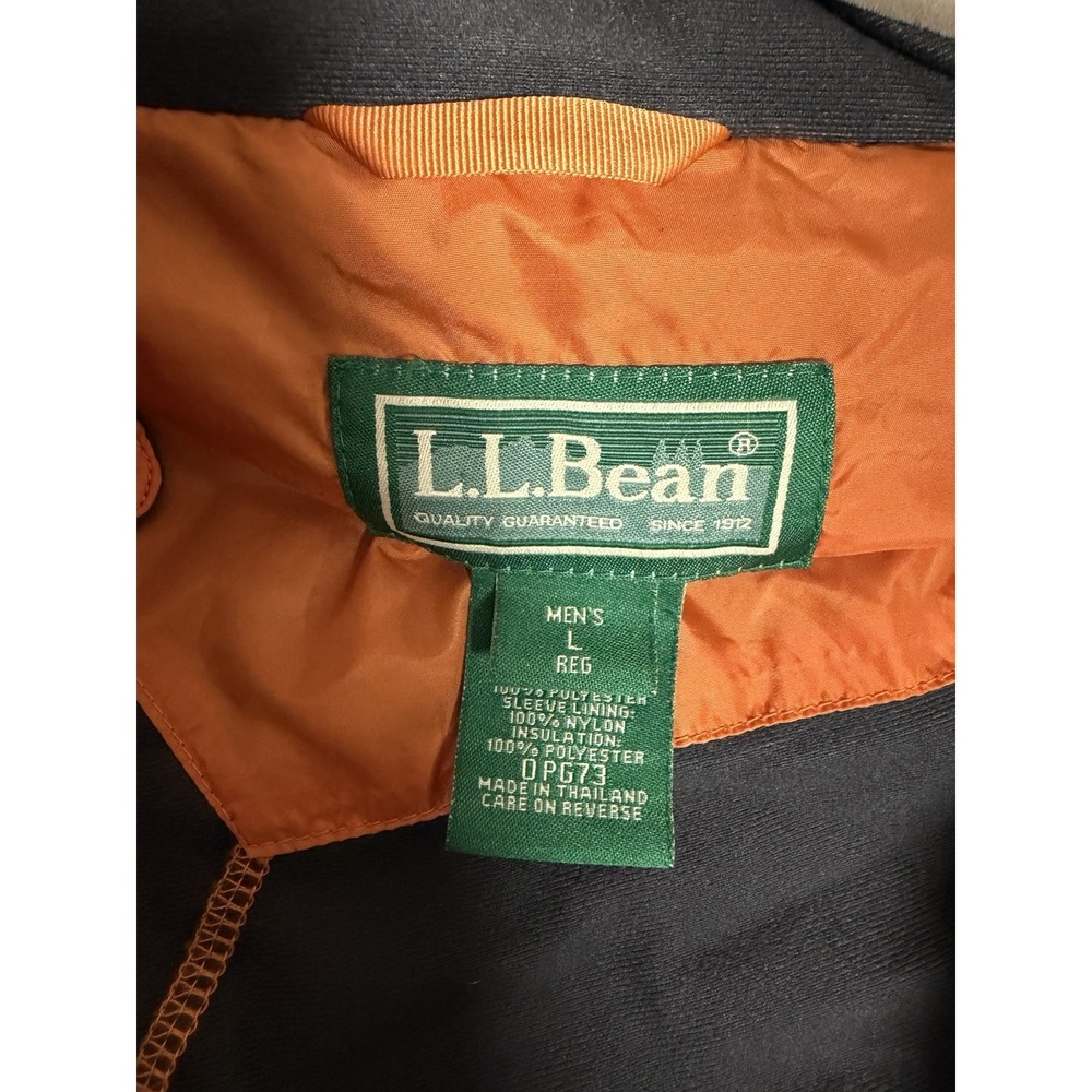 L.L. Bean, Men's Thinsulate Insulated Puffer Jacket, Orange, Mens Large - Picture 5 of 8